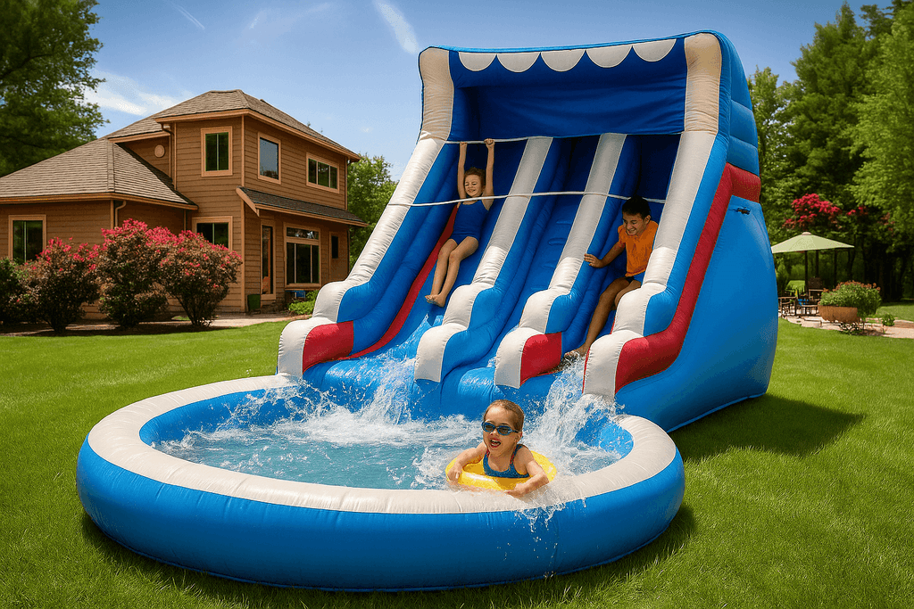 24FT Inflatable Water Shark Slide for Adults & Kids